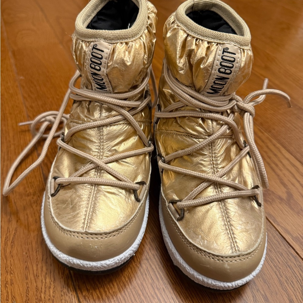Moon Boot Kids Shiny Gold Snow Boots